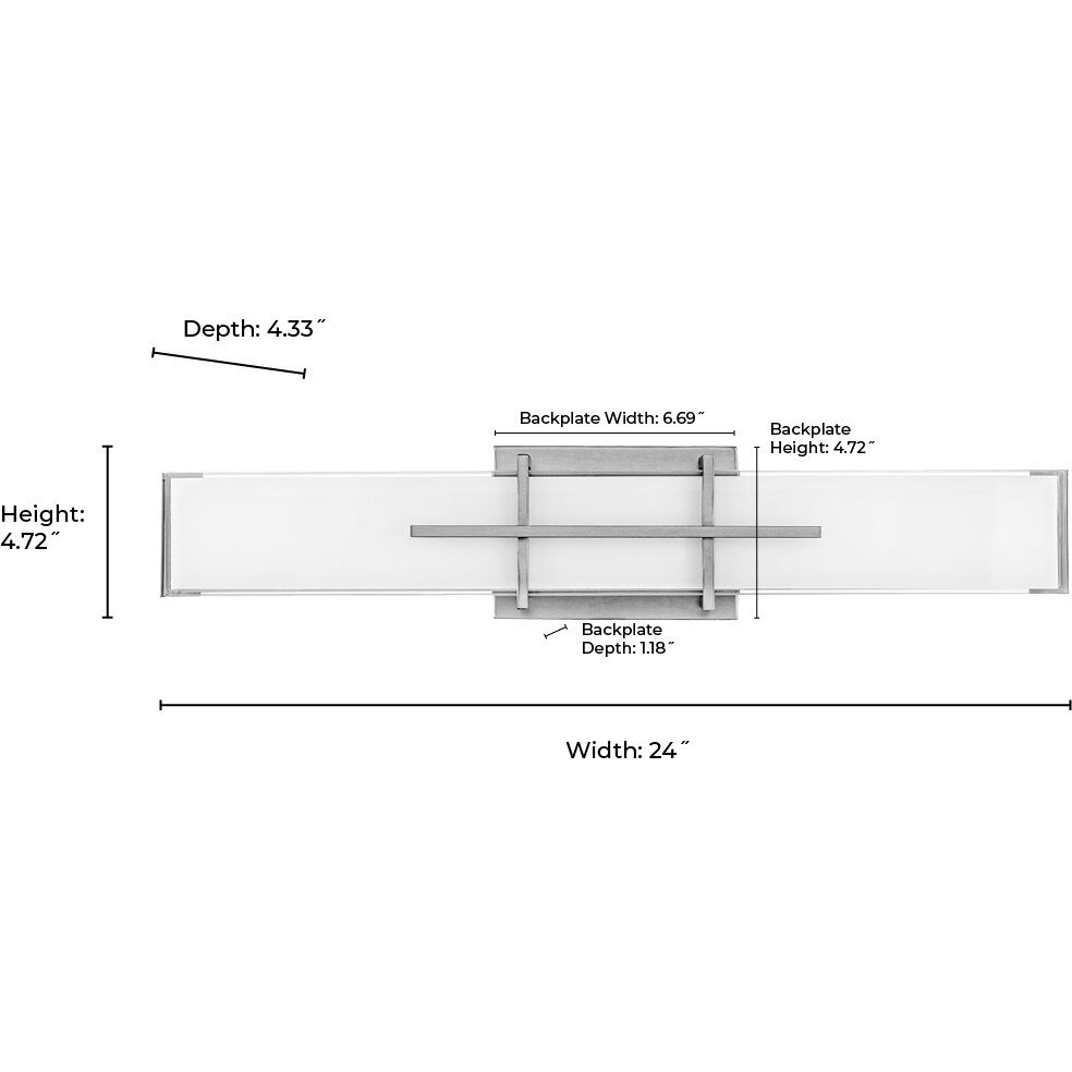 Tocco LED 24 inch Modern Gold Bathroom Vanity Light Bar Wall Light